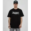 Erkek Kısa Kol Yazlık Tişört Bisiklet Yaka Baskılı Oversize T-Shirt - Siyah