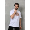 Erkek Baskılı T-Shirt Kısa Kol Bisiklet Yaka Regular Fit Rahat Kalıp Tişört -  Beyaz