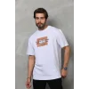 Erkek Baskılı T-Shirt Kısa Kol Bisiklet Yaka Regular Fit Rahat Kalıp Tişört -  Beyaz