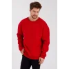 Erkek Bisiklet Yaka  üç iplik Sweatshirt- Kırmızı