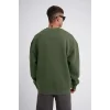 ERKEK Bisikilet Yaka 3 İplik Pamuklu SweatShirt - Haki