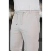 Erkek Diagonel Kumaş Duble Paça Cepli Bağcıklı Bel Lastikli ŞORT - Krem
