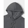 Erkek 3 İplik Pamuklu Kapüşonlu Kanguru Cepli Sweatshirt Hoodie -  Füme