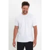 Erkek Düz Penye Tişört Bisiklet Yaka Kısa Kol Regular Fit T-Shirt - Beyaz