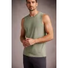 Erkek Flamlı Kumaş Sıfır Kolsuz Atlet Basic Spor Üst, Günlük ve Fitness Kullanımına Uygun - Mint Yeşili