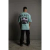 Erkek Oversize Tişört Golf GTI Retro Araba Baskılı T-shirt - Mint Yeşili