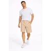 Erkek Pötikareli Şort – Beli Lastikli Bağcıklı, Cepli, Rahat Kesim Günlük Yazlık Şort - Bej