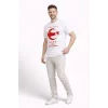 Erkek TÜRKİYE Ay Yıldız Baskılı Taraftar Forma T-Shirt - Beyaz