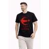 Erkek TÜRKİYE Ay Yıldız Baskılı Taraftar Forma T-Shirt - Siyah