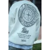 Erkek 3 iplik pamuklu Bisiklet Yaka Ön Ve Arka Baskılı SweatShirt - Beyaz