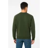 Erkek 3 İplik Pamuklu Düz Bisiklet Yaka SweatShirt - Haki