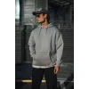 Erkek 3 İplik Penye Kapüşonlu Basic SweatShirt Hoodie - Boyalı Gri