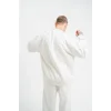 ERKEK 3 İplik Pamuklu Bisiklet Yaka Yıkamalı SweatShirt - Beyaz