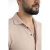 Erkek Waffle Kumaş Uzun Kollu Düğmeli Açık Yaka Regular Fit Gömlek - Bej