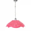 Fuşya Akrilik Avize Soft Pembe Modern Aydınlatma 35x35x12 cm