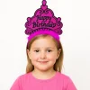 Fuşya Happy Birthday Doğum Günü Prenses Tacı