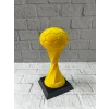 Futbol Toplu Sarı Kupa 21cm Masaüstü Dekor Ödül Figürü