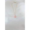 Gold Kaplama Pembe Sedefli Kelebek Kolye