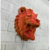 Gold Kırmızı Aslan Duvar Dekoru Asılabilir Hediyelik 3D Heykel 20x21 cm