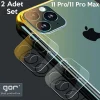 GOR İPhone 11 Pro/ 11 Pro Max Tempered Kamera Koruma Cam 2adet Set-(5775)