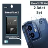 GOR İPhone 13 /13 Mini  Best Full Tempered Cam Kamera Koruyucu 2Adet Set-(5775)
