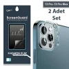 GOR İPhone 13 Pro 13 Pro Max 3D Tempered Cam Kamera Koruyucu 2Adet Set-(5775)