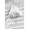 Gümüş Renk Pirinç 6lı Kadın Küpe Seti