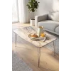Gümüş Tel Orta Sehpa Efes Beyaz