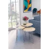 Gümüş Tel Zigon Krem Bej 3lü