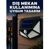 Güneş Enerjisi ile Şarj Olan Hareket Sensörlü 3 Modlu LED Dış Mekan Duvar Aydınlatması