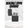 Hediyelik Zarif Zippo Model Siyah Benzinli Çakmak