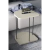 Hnd Tekerlekli Oval Sehpa Krem Bej