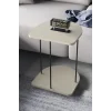 Hnd Tekerlekli Oval Sehpa Krem Bej