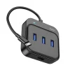 Hoco HB31 4in1 Type-C to 4x USB3.0 HUB Çevirici Dönüştürücü Adaptör 0.2m-(5775)