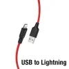 HOCO X21 Plus USB to iPhone Lightning Silikon Hızlı Şarj ve Data Kablosu-(5775)