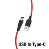 HOCO X21 Plus USB to Type-C 3A Silikon Hızlı Şarj ve Data Kablosu-(5775)