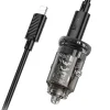 HOCO Z53A Vision PD30W Type-C + USB QC3.0 Girişli Araç Çakmaklık Hızlı Şarj Aleti + Type-C to iPhone-(5775)