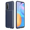 Huawei P Smart 2021 Kılıf Auto Focus Karbon Kapak - Lacivert