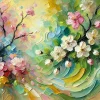 İlkbahar Mevsimi Kanvas Tablo 60x60cm