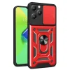 İnfinix Hot 40 Pro Kılıf Pars Lens Yüzüklü Silikon - Kırmızı