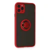 İphone 11 Pro Kılıf Montreal Yüzüklü Silikon Kapak - Kırmızı