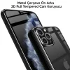 İPhone 11 Pro Metal Çerçeve Ön Arka 3D Full Tempered Cam Koruyucu-(5775)
