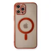 İphone 12 Pro Kılıf Magneticsafe Lazer Silikon - Kırmızı
