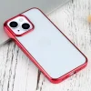 iPhone 13 6.1inç Lazer Kaplama Renkli Kenar Şeffaf Kılıf-(5775)