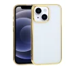 iPhone 13 Mini 5.4inç Lazer Kaplama Renkli Kenar Şeffaf Kılıf-(5775)