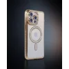 iPhone 15 Pro Max Kılıf Joke Simli Magneticsafe - Gold