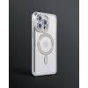 iPhone 15 Pro Max Kılıf Joke Simli Magneticsafe - Gümüş