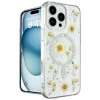 İphone 16 Pro Kılıf Daisy Simli Magsafe Kapak - Gümüş