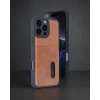 iPhone 16 Pro - Sara Kartvizitli Deri Kılıf - Taba