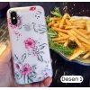 İphone X Xs 3d Gül Desenli Premium Silikon Kılıf-(5775)
